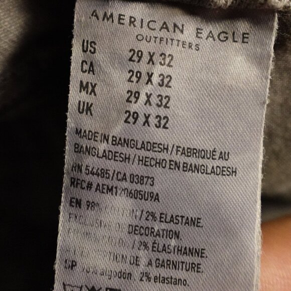American Eagle Jeans Slim Next Level Flex Men’s 29x32 Gray Stretch Denim - Picture 13 of 13